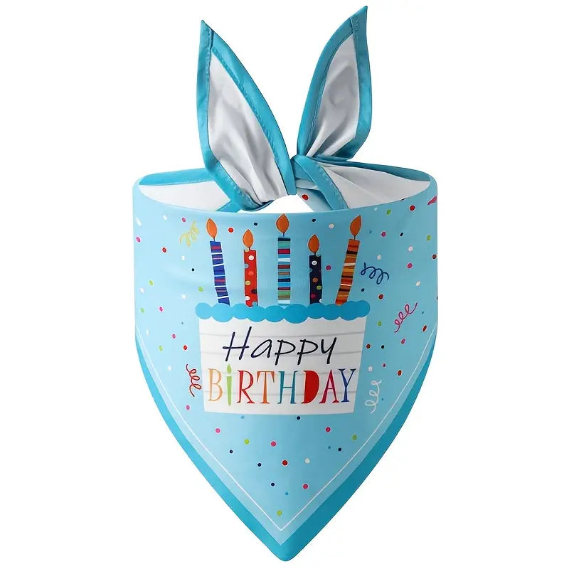 Single Piece Trendy Dog Bandana + Birthday Hat - Ideal Pet Birthday Outfit