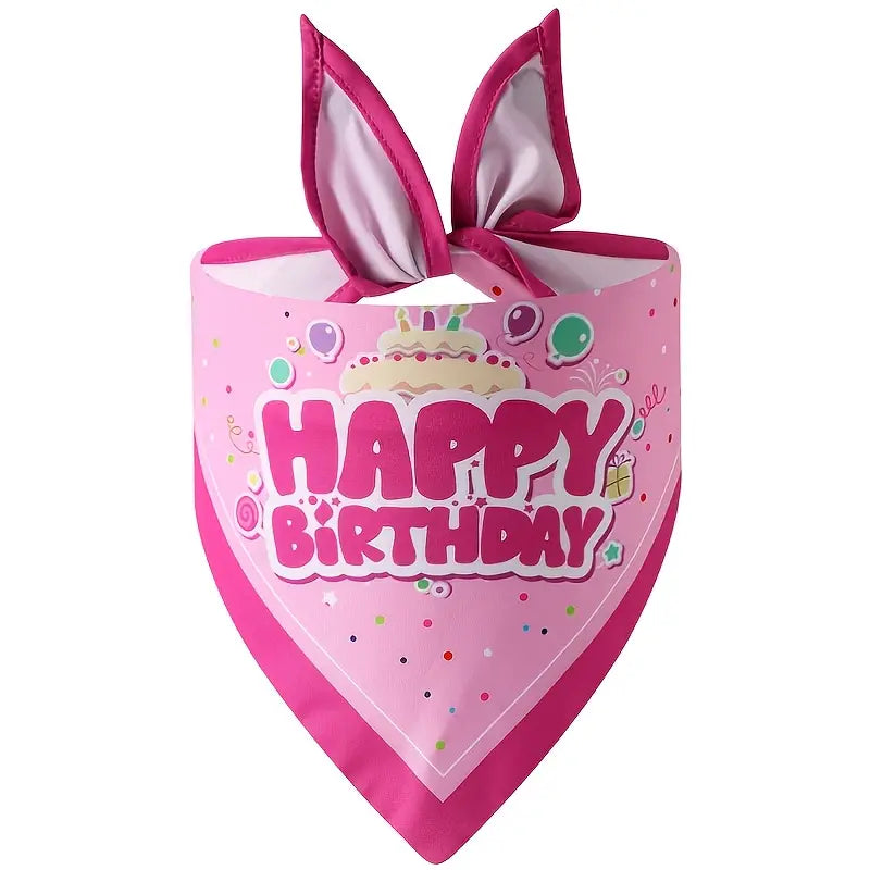Single Piece Trendy Dog Bandana + Birthday Hat - Ideal Pet Birthday Outfit