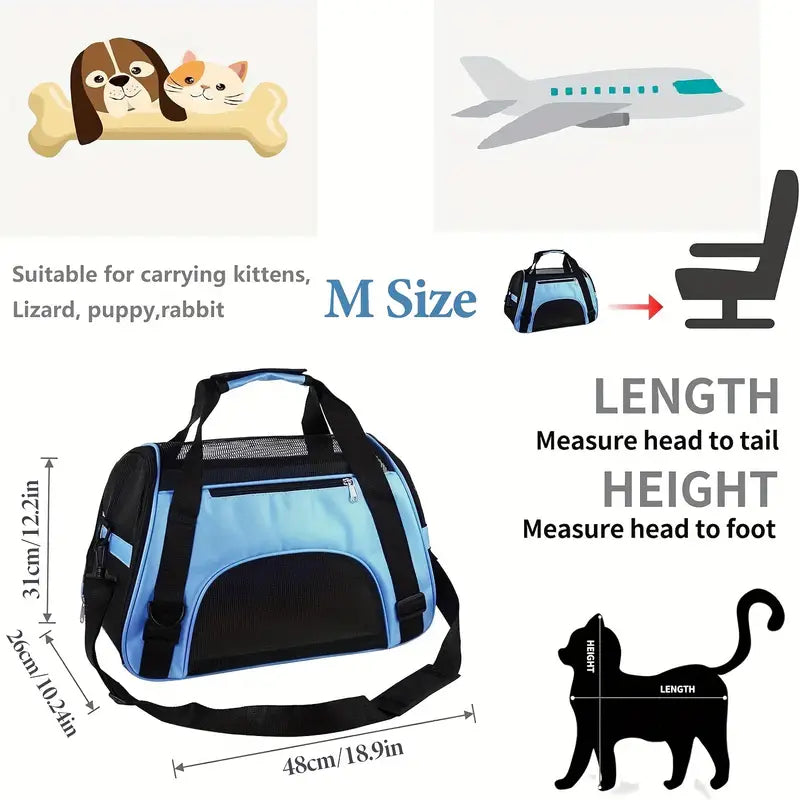 Premium Pet Travel Carrier - Safe Airline-Approved, Foldable & Hassle-Free