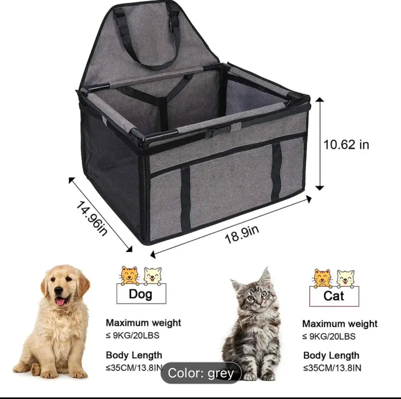 [Breathable Travel Car Carrier Bag] Dog Car Carrier, Pet Car Booster Seat, Travel Carrier, Travel Car Going Out Breathable Car Bag