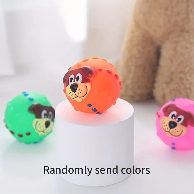 Interactive Squeaky Dog Toy Ball - Randomly Colors